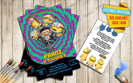 A Minions Rise of Gru - Birthday Invitation D1