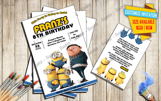 A Minions Rise of Gru - Birthday Invitation D2