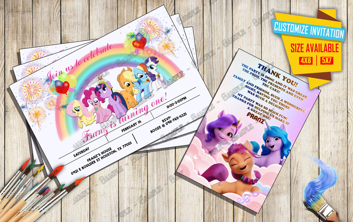 My Little Pony - Birthday Invitation - A New Generation D5