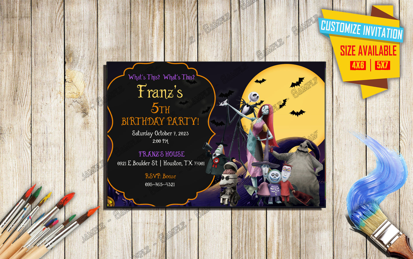 Nightmare before Christmas - Birthday Invitation V1