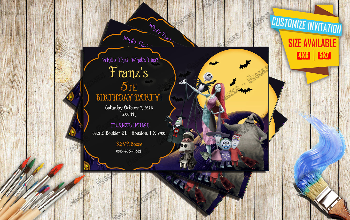 Nightmare before Christmas - Birthday Invitation V1