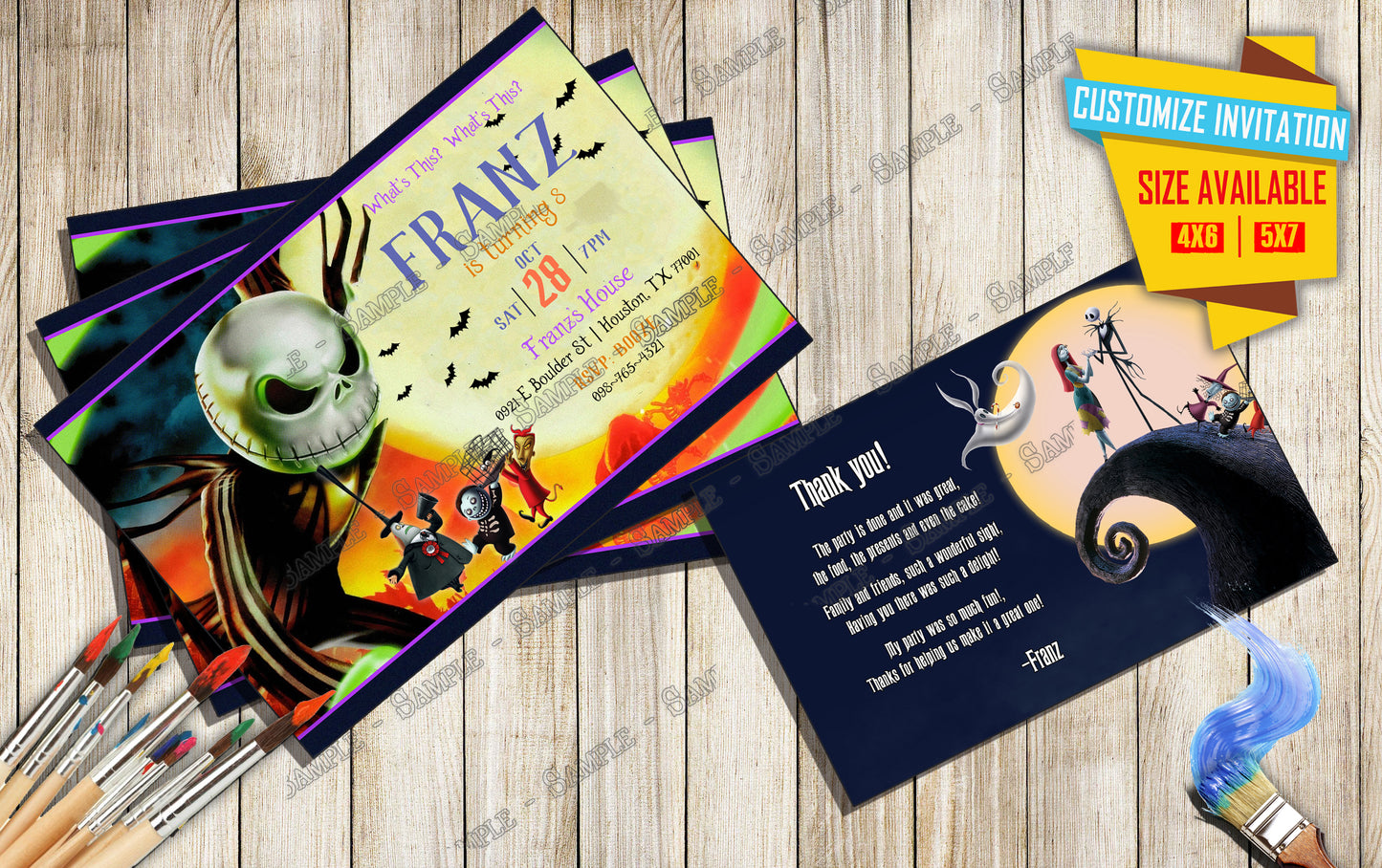 Nightmare before Christmas - Birthday Invitation V3