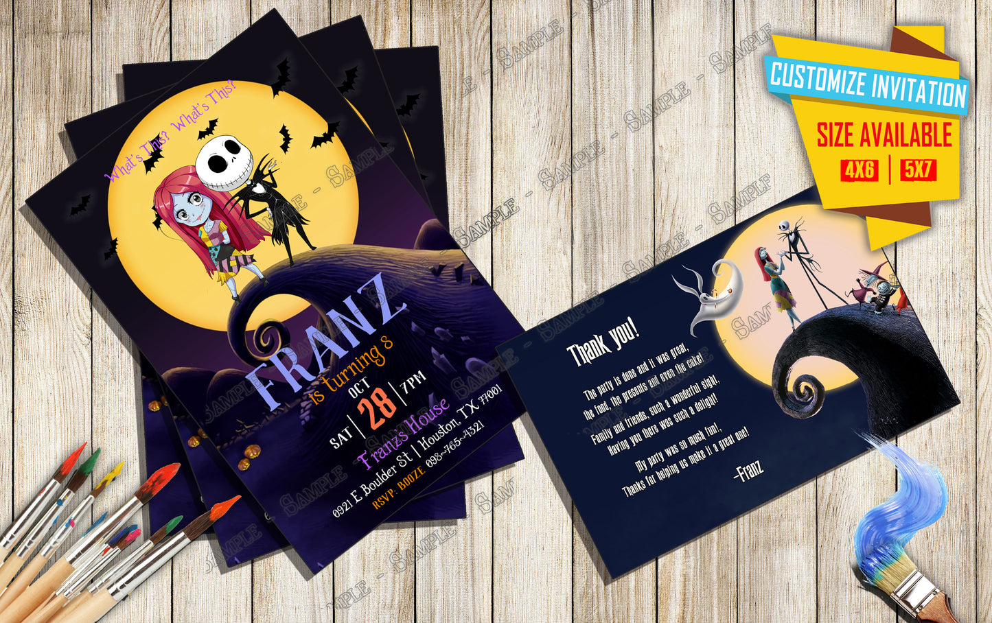 Nightmare before Christmas - Birthday Invitation V4