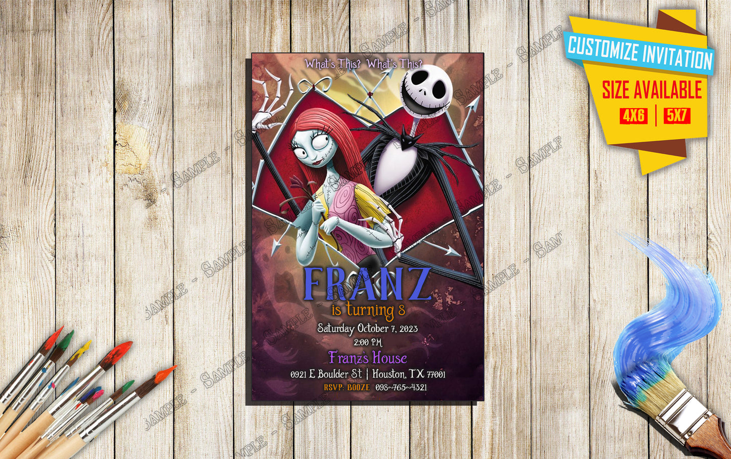 Nightmare before Christmas - Birthday Invitation V5