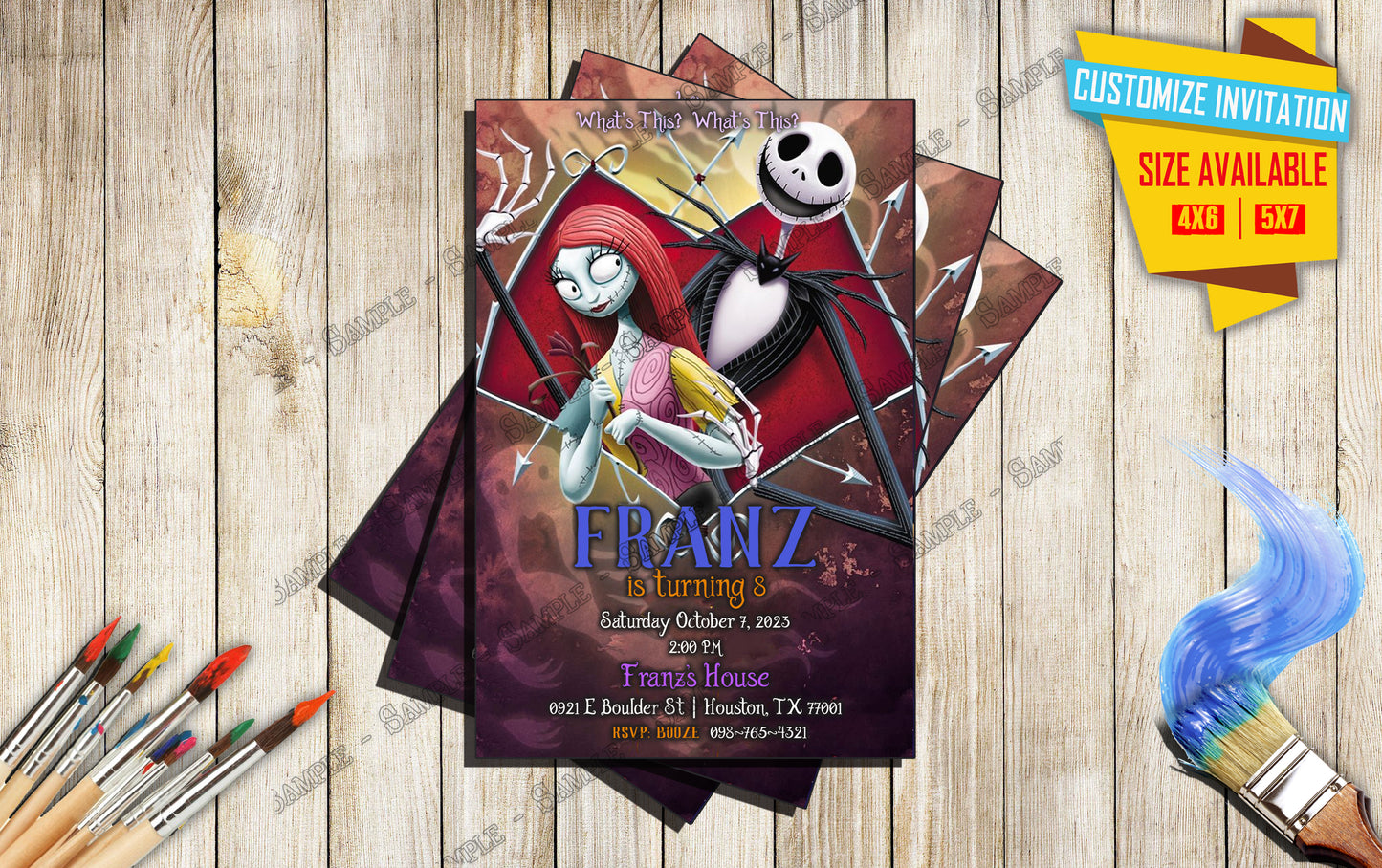 Nightmare before Christmas - Birthday Invitation V5