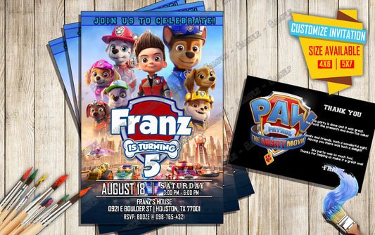 Paw Patrol 2023 The Movie - Unleash your power - Birthday Invitation D1