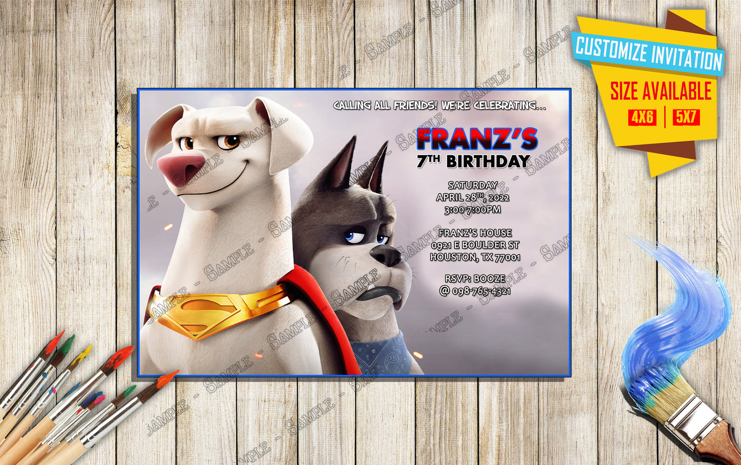 DC Super pets - Birthday Invitation D2