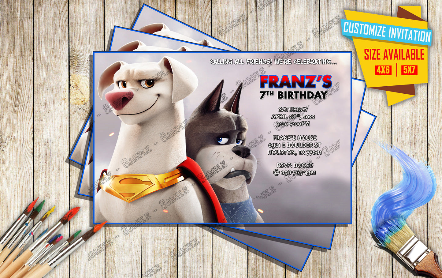 DC Super pets - Birthday Invitation D2