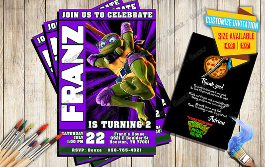 Teenage Mutant Ninja Turtles - Donatelloo - Birthday Invitation